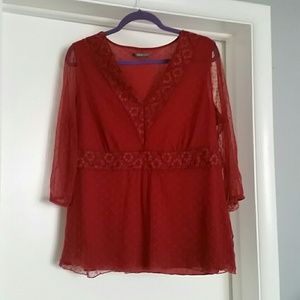 Gorgeous maroon lace blouse